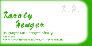 karoly henger business card