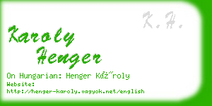 karoly henger business card